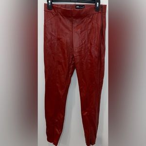 ZARA Red Legging with Zipper Size M